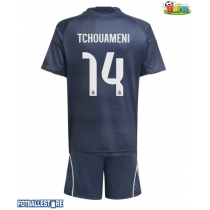Real Madrid Aurelien Tchouameni #14 Bortedraktsett Barn 2025-26 Kortermet (+ Korte bukser)